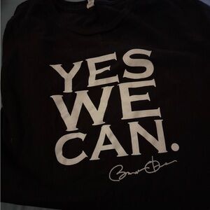 Yes We Can Vintage Barack Obama Black Graphic T-Shirt
